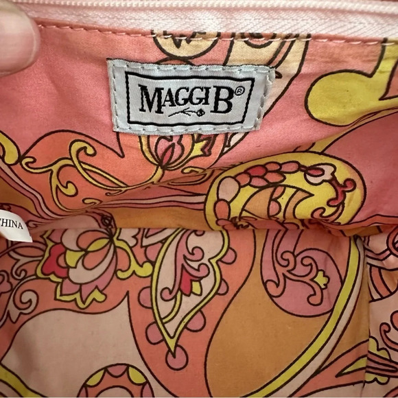 Maggi B Shoulder Bag Wicker Purse Square Bag Burnt Orange 7" L x 5" H 17" strap - Picture 7 of 7